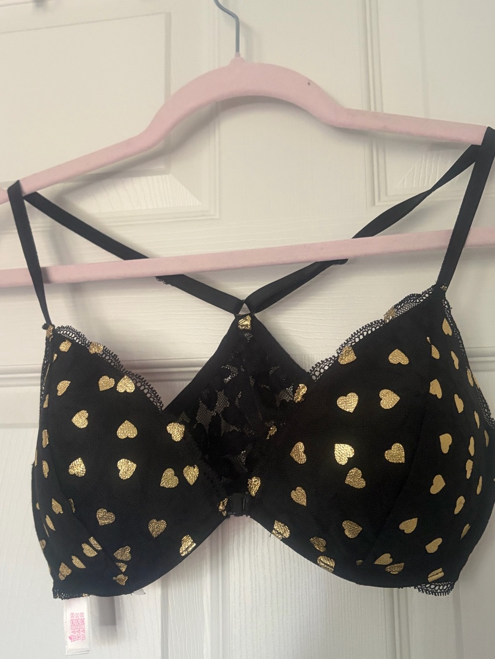 PINK Golden Heart Lace Bralette Push-Up